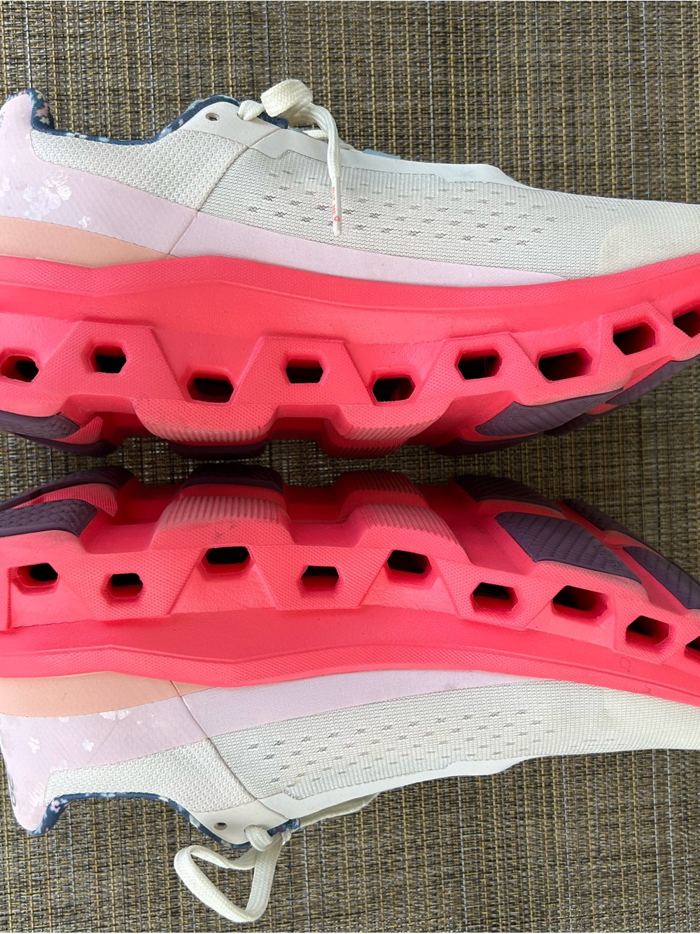 Rare! Cloudmonster On Running Size 10 Free People X Floral Pink White Sneakers - Picture 6 of 11